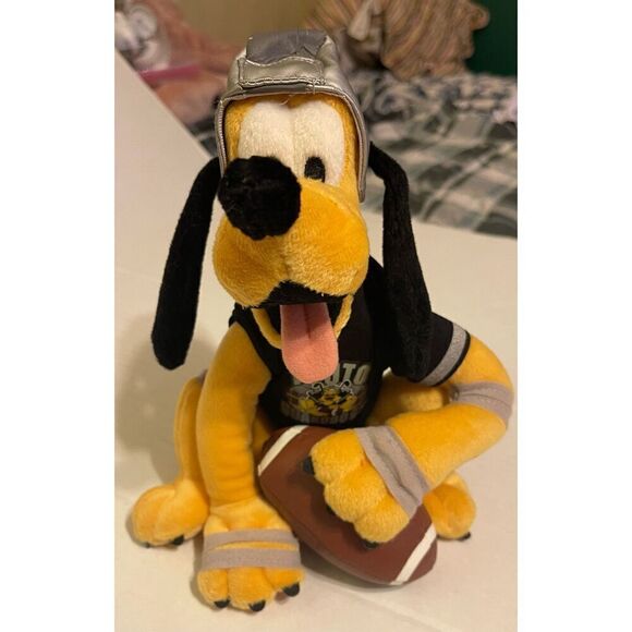 Disney Mickey Mouse 10 inch Pluto K9 Guard Dog Mickey Mouse dog plush football - Picture 2 of 5
